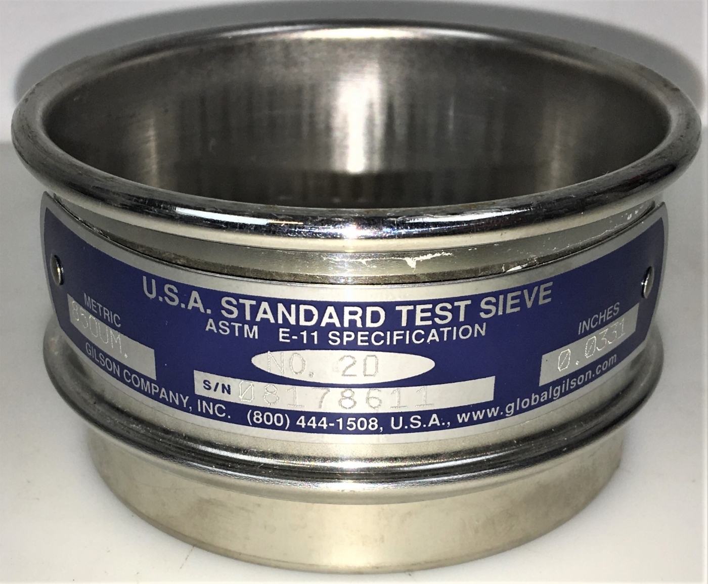 Picture of 3" Sieve, All Stainless, Full Height